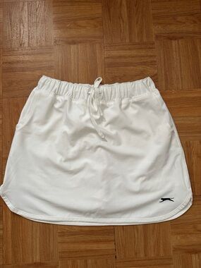 Slazenger White Golf Skort with Logo Print